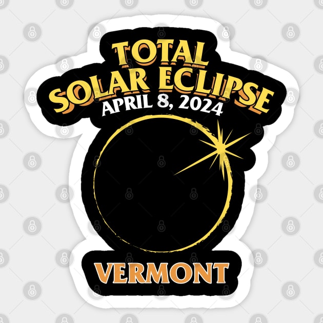 Total Solar Eclipse 2024 - Vermont Sticker by LAB Ideas